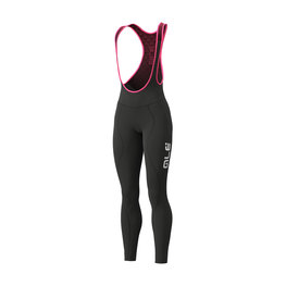 ALÉ Cyklistické nohavice dlhé s trakmi - WINTER LADY - čierna