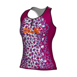 ALÉ Cyklistický dres bez rukávov - ALÉ AGGUATO LADY - biela/ružová