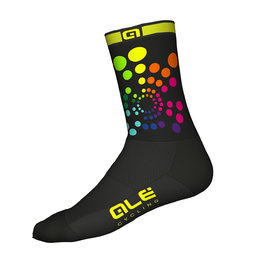 ALÉ Cyklistické ponožky klasické - COLORS  - čierna/viacfarebná