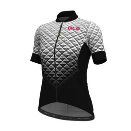 ALÉ Cyklistický dres s krátkym rukávom - HEXA LADY  - biela/čierna