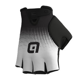 ALÉ Cyklistické rukavice krátkoprsté - DOTS  - čierna/biela