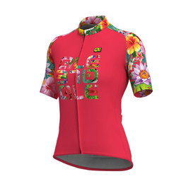 ALÉ Cyklistický dres s krátkym rukávom - LAB FLOWER LADY - ružová