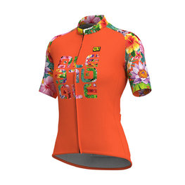 ALÉ Cyklistický dres s krátkym rukávom - LAB FLOWER LADY - oranžová
