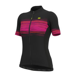 ALÉ Cyklistický dres s krátkym rukávom - START LADY  - čierna/ružová