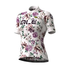 ALÉ Cyklistický dres s krátkym rukávom - FIORI LADY - biela