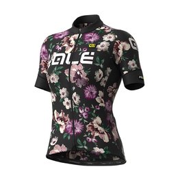 ALÉ Cyklistický dres s krátkym rukávom - FIORI LADY - čierna