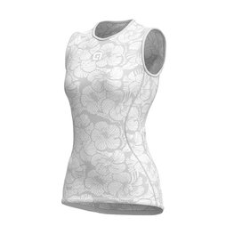 ALÉ Cyklistické tričko bez rukávov - PETUNIA LADY - biela