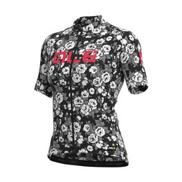 ALÉ Cyklistický dres s krátkym rukávom - ROSES LADY - čierna/šedá