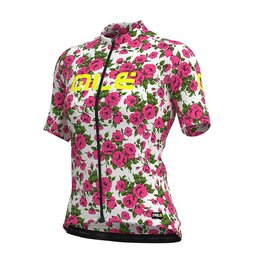 ALÉ Cyklistický dres s krátkym rukávom - ROSES LADY - ružová/biela