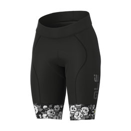 ALÉ Cyklistické nohavice krátke bez trakov - ROSES LADY - čierna/šedá