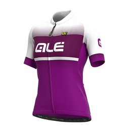 ALÉ Cyklistický dres s krátkym rukávom - BLEND LADY - biela/fialová