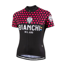 BIANCHI MILANO Cyklistický dres s krátkym rukávom - CROSIA LADY - ružová/čierna
