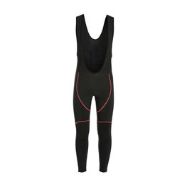 Cyklistické nohavice dlhé s trakmi - FLEX WINTER - červená/čierna