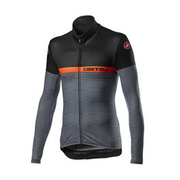 CASTELLI Cyklistický dres s dlhým rukávom zimný - MARINAIO LONG - čierna/oranžová