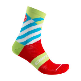 CASTELLI Cyklistické ponožky klasické - TALENTO W LADY - svetlo zelená/svetlo modrá/červená