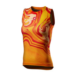 CASTELLI Cyklistické tričko bez rukávov - PRO MESH W LADY - žltá/oranžová