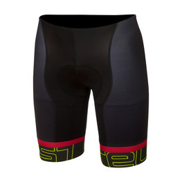 CASTELLI Cyklistické nohavice krátke bez trakov - VOLO - žltá/čierna/červená