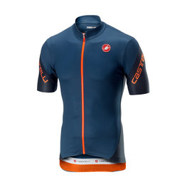 CASTELLI Cyklistický dres s krátkym rukávom - ENTRATA 3.0 - modrá/oranžová