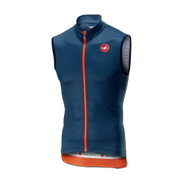 CASTELLI Cyklistický dres bez rukávov - ENTRATA 3.0 - modrá/oranžová