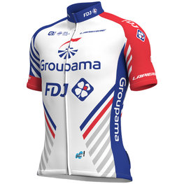 ALÉ Cyklistický dres s krátkym rukávom - GROUPAMA FDJ 2018 - biela/modrá/červená