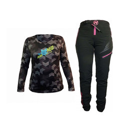 HAVEN Cyklistický MTB dres a nohavice - PEARL NEO LONG - čierna