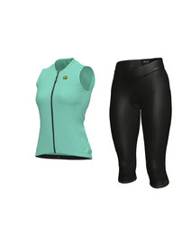 ALÉ Cyklistický krátky dres a krátke nohavice - COLOR BLOCK LADY - modrá/čierna