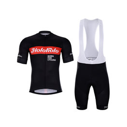 HOLOKOLO Cyklistický krátky dres a krátke nohavice - OBSIDIAN - červená/čierna