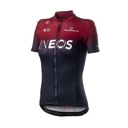 CASTELLI Cyklistický dres s krátkym rukávom - TEAM INEOS 2019 LADY - červená/čierna