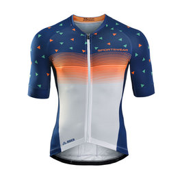 MONTON Cyklistický dres s krátkym rukávom - STARRY LANES  - oranžová/biela/modrá