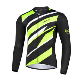 MONTON Cyklistický dres s dlhým rukávom letný - FERNWAR SUMMER - čierna/zelená