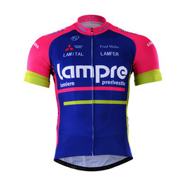 Cyklistický dres s krátkym rukávom - LAMPRE 2017 - ružová/modrá