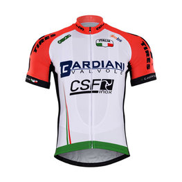 Cyklistický dres s krátkym rukávom - BARDIANI 2017 - zelená/ružová/biela