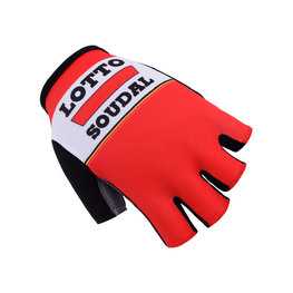 Cyklistické rukavice krátkoprsté - LOTTO 2017 - bordová/červená