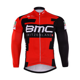Cyklistický dres s dlhým rukávom letný - BMC 2017 SUMMER - čierna/červená