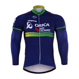 Cyklistický dres s dlhým rukávom letný - ORICA 2017 SUMMER - modrá/zelená
