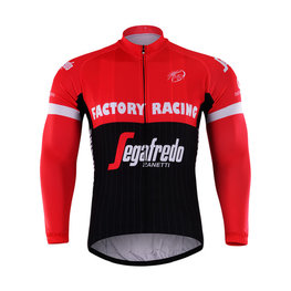 Cyklistický dres s dlhým rukávom zimný - TREK 2017 WINTER - červená/čierna