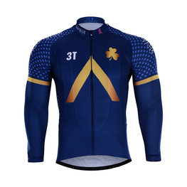 Cyklistický dres s dlhým rukávom zimný - AQUA BLUE 2018 WNT - modrá/zlatá