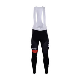 Cyklistické nohavice dlhé s trakmi - BMC 2018 WINTER - červená/čierna