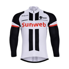 Cyklistický dres s dlhým rukávom zimný - SUNWEB 2018 WINTER - biela/čierna