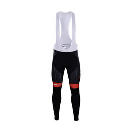 Cyklistické nohavice dlhé s trakmi - TREK 2018 WINTER - červená/čierna