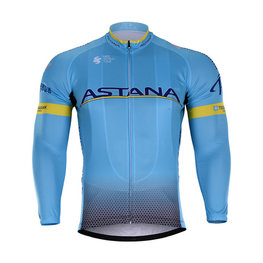 Cyklistický dres s dlhým rukávom letný - ASTANA 2018 SUMMER - svetlo modrá
