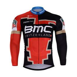 Cyklistický dres s dlhým rukávom letný - BMC 2018 SUMMER - čierna/červená