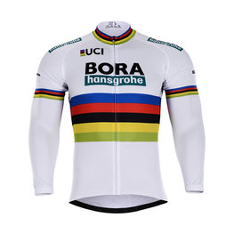 Cyklistický dres s dlhým rukávom letný - BORA UCI 2018 SUMMER - biela/viacfarebná