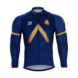 Cyklistický dres s dlhým rukávom letný - AQUA BLUE 2018 SMR - modrá/zlatá