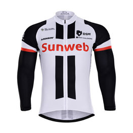 Cyklistický dres s dlhým rukávom letný - SUNWEB 2018 SUMMER - biela/čierna