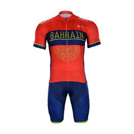 BONAVELO Cyklistický krátky dres a krátke nohavice - BAHRAIN MERIDA 2018 - modrá/červená