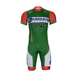 BONAVELO Cyklistický krátky dres a krátke nohavice - BARDIANI 2018 - oranžová/zelená