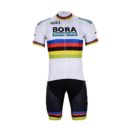 BONAVELO Cyklistický krátky dres a krátke nohavice - BORA UCI 2018 - biela/čierna