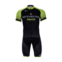 BONAVELO Cyklistický krátky dres a krátke nohavice - ORICA 2018 - čierna/zelená