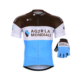 BONAVELO Cyklistický mega set - AG2R 2019 - modrá/hnedá/biela